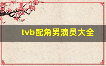 tvb配角男演员大全(各种脸熟)