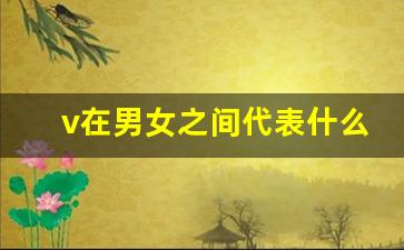 v在男女之间代表什么意思_男人发v是什么意思