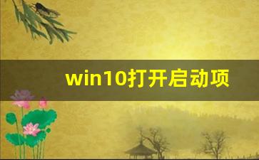 win10打开启动项的命令_win10启动项怎么打开