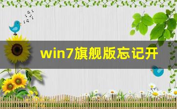 win7旗舰版忘记开机密码如何进入_win7按f8进不了高级选项