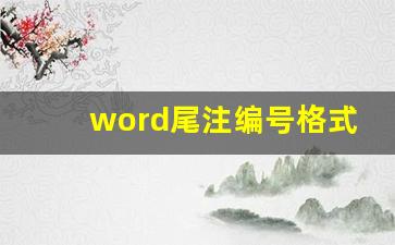 word尾注编号格式_word脚注转换为尾注