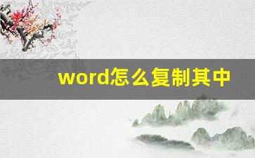 word怎么复制其中一页内容