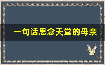 一句话思念天堂的母亲