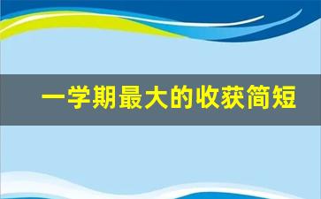 一学期最大的收获简短_个人收获与反思怎么写