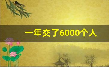 一年交了6000个人所得税_100万年薪一年扣多少税