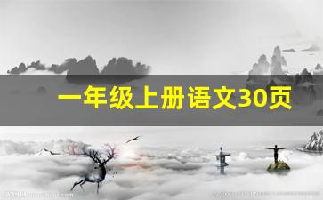 一年级上册语文30页和31页视频