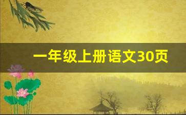 一年级上册语文30页拼音教读_小学一年级第30页拼音怎么读