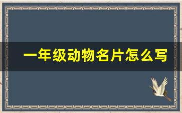 一年级动物名片怎么写_给动物设计一张名片