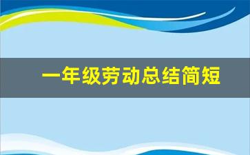 一年级劳动总结简短