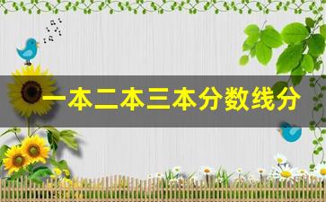 一本二本三本分数线分别是多少