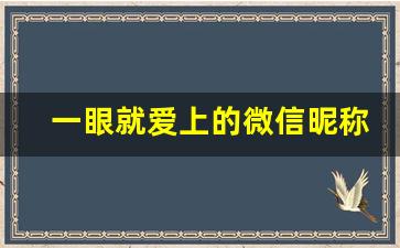 一眼就爱上的微信昵称