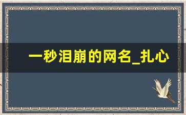 一秒泪崩的网名_扎心伤感网名