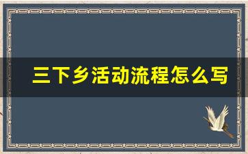 三下乡活动流程怎么写_三下乡活动形式有哪些