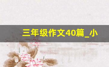 三年级作文40篇_小学三年级优秀作文30篇