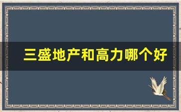 三盛地产和高力哪个好_三盛地产在全国的口碑怎么样