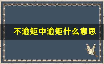 不逾矩中逾矩什么意思_不逾矩的逾什么意思