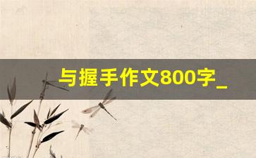 与握手作文800字_握手初三作文800字