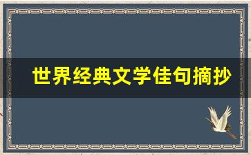 世界经典文学佳句摘抄