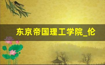 东京帝国理工学院_伦敦帝国理工和东京大学哪个