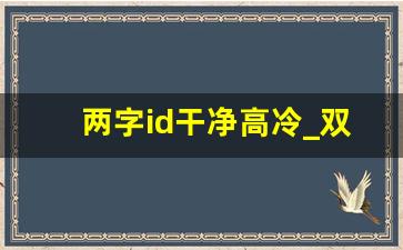 两字id干净高冷_双字id稀有无人用