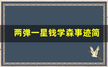 两弹一星钱学森事迹简要_钱学森研究导弹的经历100字