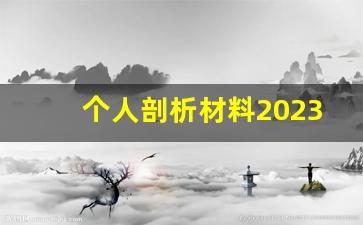 个人剖析材料2023_个人自查自纠报告(10篇)