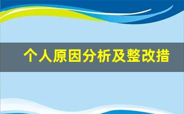 个人原因分析及整改措施