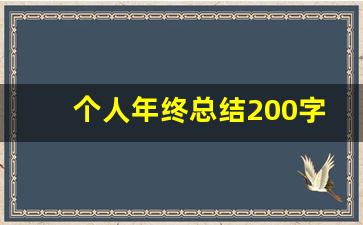 个人年终总结200字