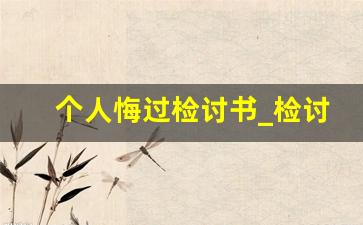 个人悔过检讨书_检讨书3000字反省自己不遵守纪律