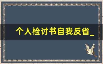 个人检讨书自我反省_自我检讨书的写作方法