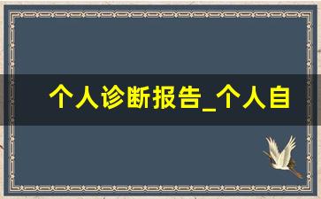 个人诊断报告_个人自我诊断报告