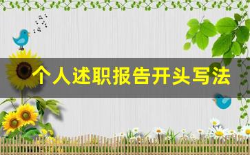 个人述职报告开头写法_述职报告样本