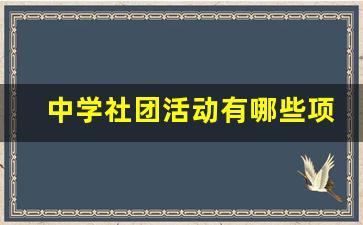 中学社团活动有哪些项目_初中学校社团活动方案