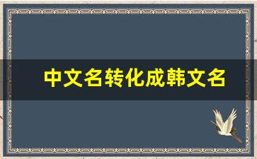 中文名转化成韩文名