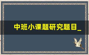 中班小课题研究题目_幼儿园课题选题100例