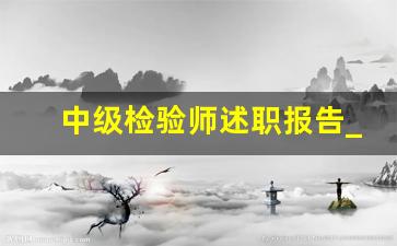 中级检验师述职报告_主管检验师的工作总结