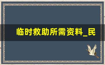 临时救助所需资料_民政救助7类