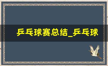 乒乓球赛总结_乒乓球比赛结束文案