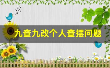 九查九改个人查摆问题_个人查摆问题及整改措施台账