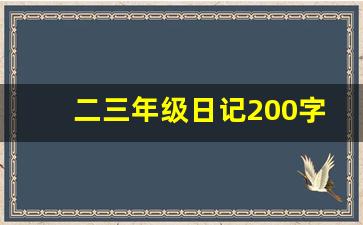 二三年级日记200字