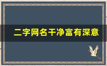 二字网名干净富有深意