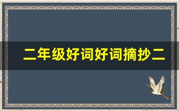 二年级好词好词摘抄二字_好词好句好段摘抄大全小学三年级