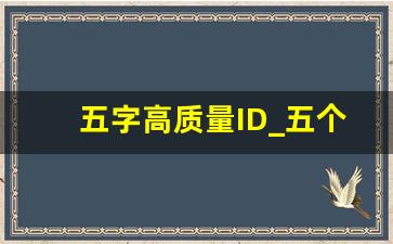 五字高质量ID_五个字独特好听昵称色