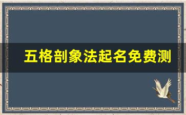 五格剖象法起名免费测分