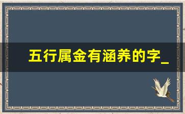 五行属金有涵养的字_五行属金的汉字大全