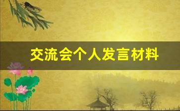 交流会个人发言材料