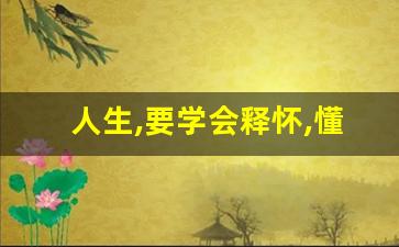 人生,要学会释怀,懂得放下_经典情感语录句句扎心