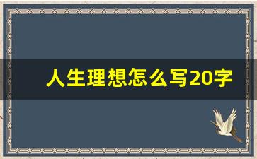 人生理想怎么写20字以内_简短的人生理想