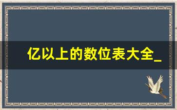 亿以上的数位表大全_数学个十百千万的顺序表