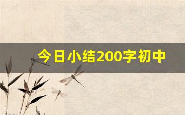 今日小结200字初中_初中生个人期末总结200字